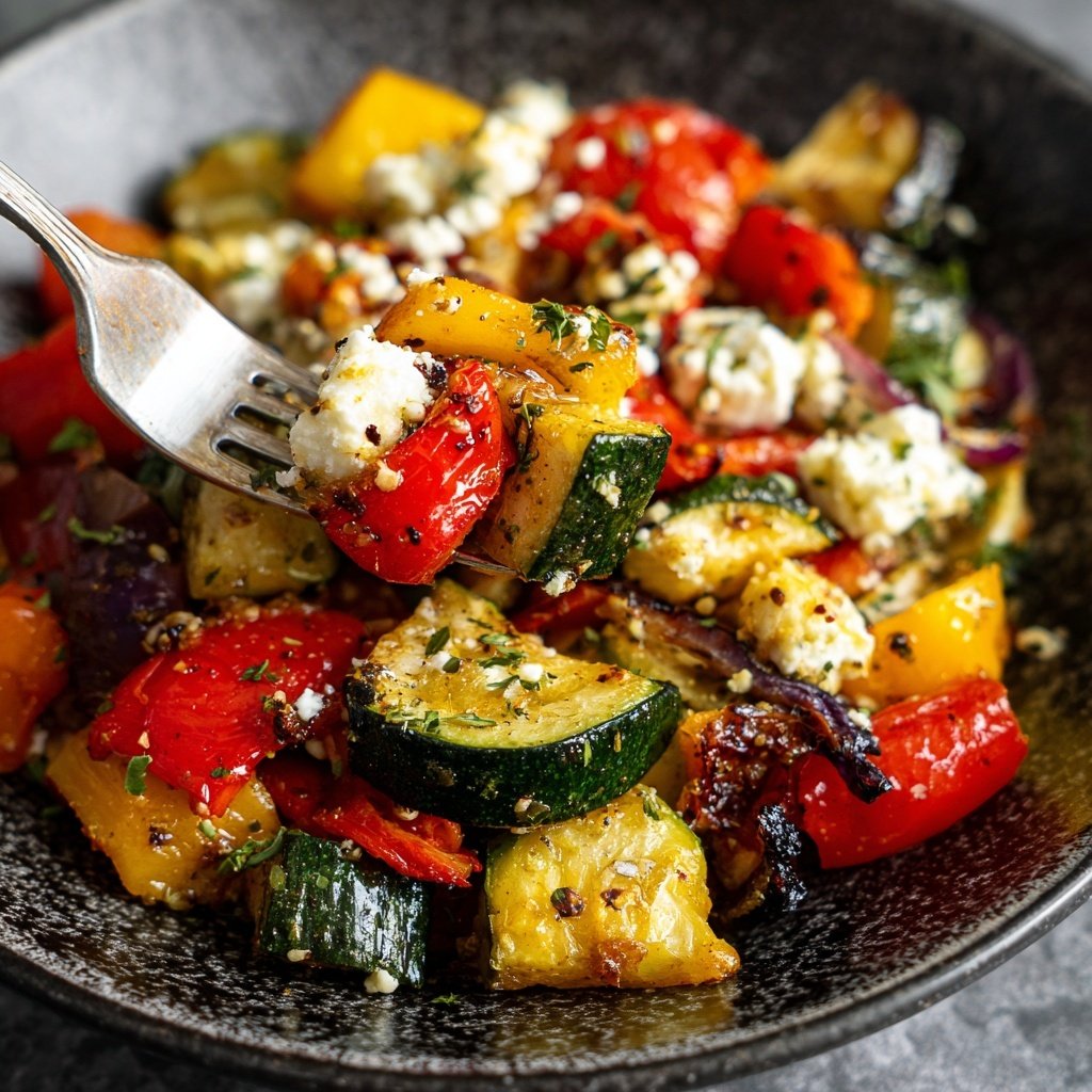 Gesund & Leicht Mediterrane Gemüsepfanne mit Feta