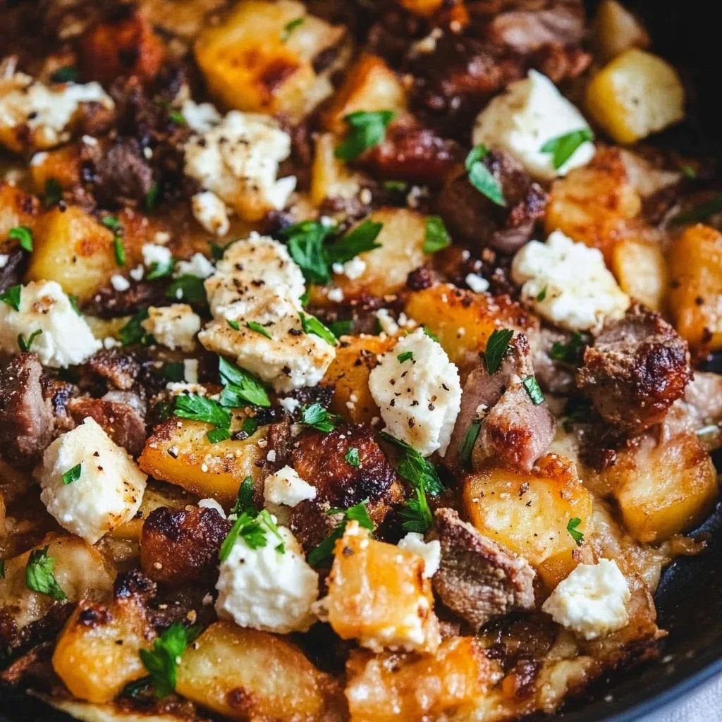 Süßkartoffel-Hackfleisch-Auflauf mit Feta