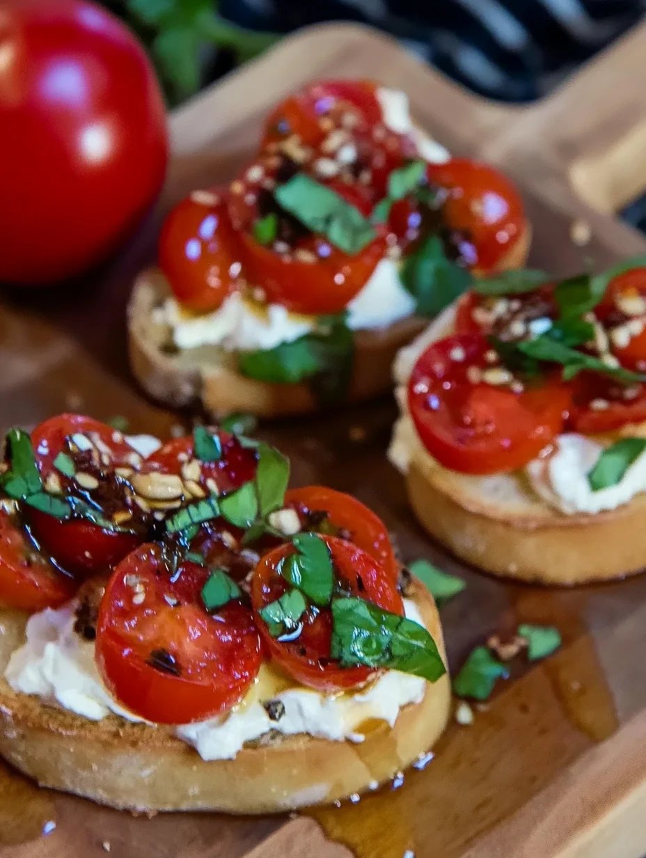 Ricotta Bruschetta mit Roasted Tomatoes